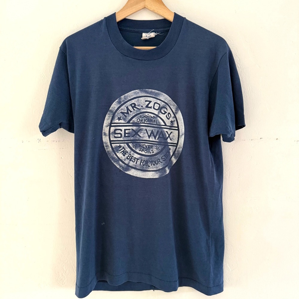 Vintage Adidas X Mr Zogs Original Sex Wax Shirt Blue Made USA Single Stitch